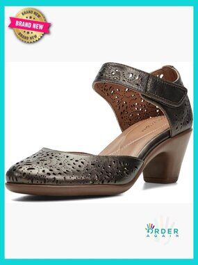 Mary Jane Pump Classic Block Heel Comfortable Work Shoes Easy Hook & Loop